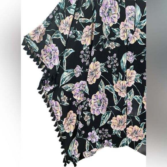 Freshwater Tassel-Trim Swim Cover-Up Kimono - Picture 4 of 6